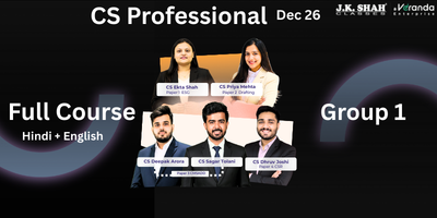 CS Professional, Group 1 - Paper 1, 2, 3, 4 (LIVE ONLINE BATCH)